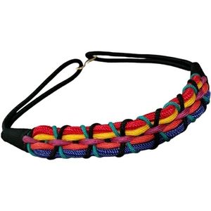 80's Vintage Rainbow Fashion Corded Braided Stretchy Belt